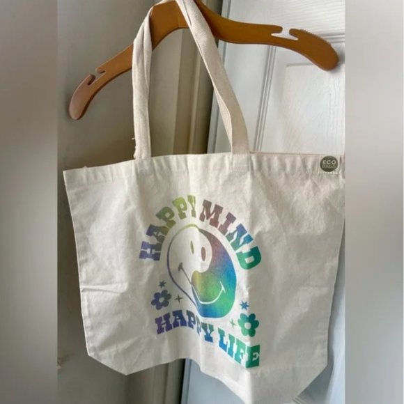 NWT Smiley Happy Mind Happy Life Ecobag tote - Picture 1 of 6